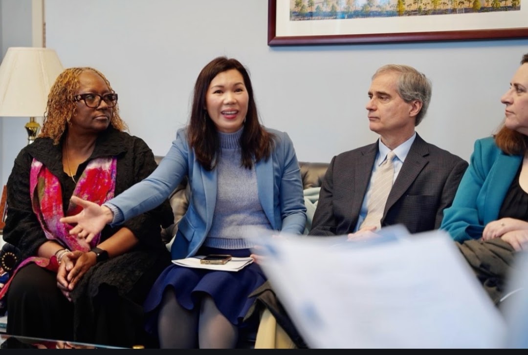 Nicole Mi speaking at a Washington D.C. advocacy meeting, January 2024